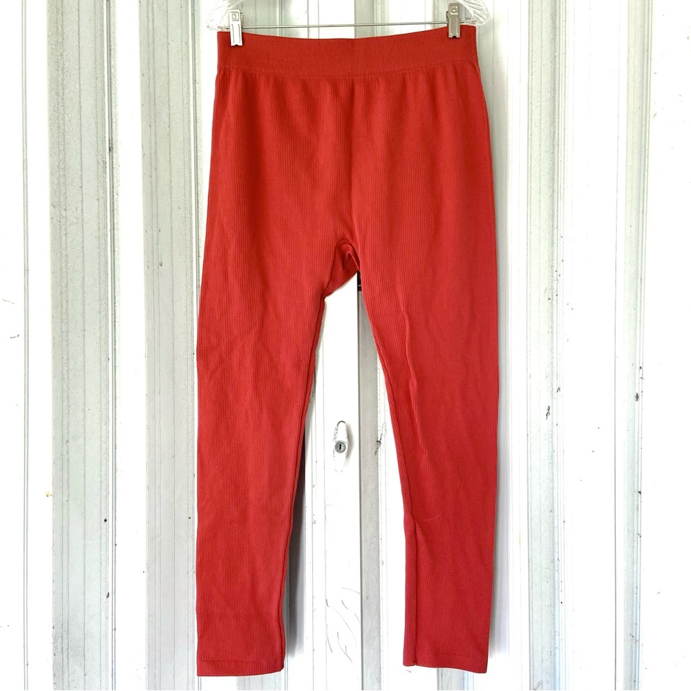 OPPA! 2X/3X Pumpkin Spice Burnt Orange Deep Salmon Ribbed High Waist Leggings!